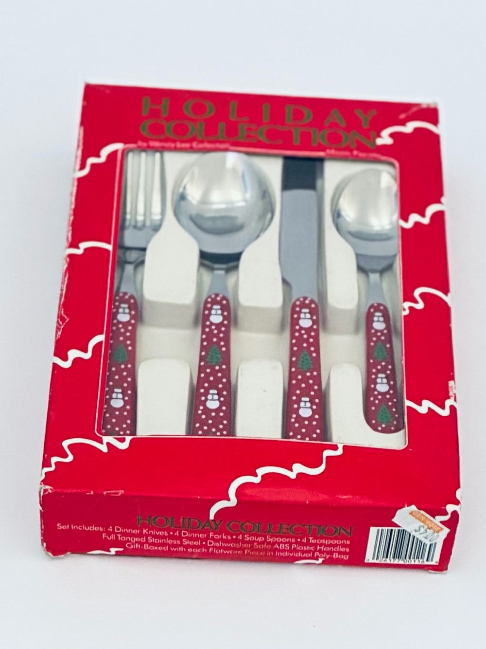Christmas Flatware Set Vintage Snowman Holiday Wendy Lee Collection Stainless